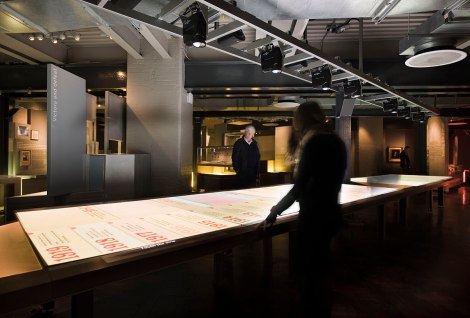 Interactive digital timeline at the Churchill Museum